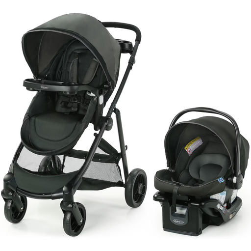 Coche Graco Modes Element 3 En 1 Con Portabebe Para Vehiculo Y Asiento Multiposicion 4 Ruedas Negro