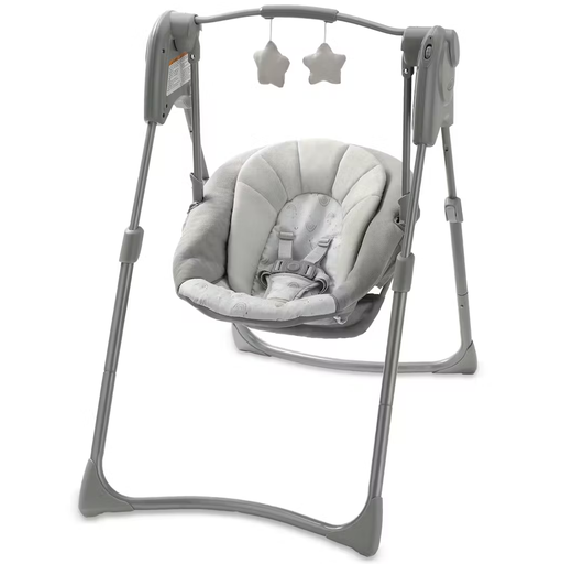Columpio Para Bebe Graco Slim Spaces Altura Ajustable Plegable Gris