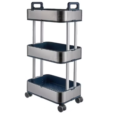 Organizador Swiss Home 3 Niveles Con Ruedas Plateado