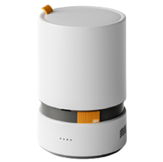 Papelera Swiss Home 12 Lts Circular Con Tapa Y Succion Automatica De Bolsas Blanco Y Gris