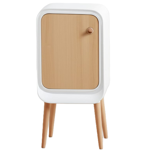 Papelera Swiss Home 20 Lts Con Tapa Sensor De Apertura Y Patas Blanco Y Amarillo