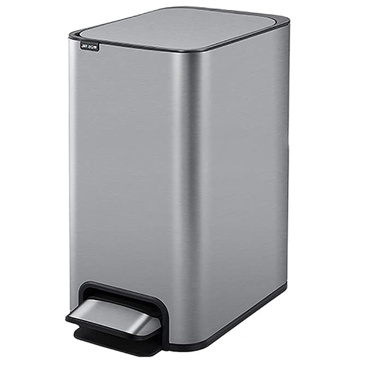 Papelera Swiss Home 13 Lts Con Filtro De Olores Y Resistente Al Agua Con Tapa Y Pedal Plateado