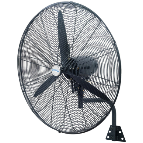 Ventilador De Pared Royal Industrial 66 Cm 3 Vel 3 Aspas Oscilante Negro