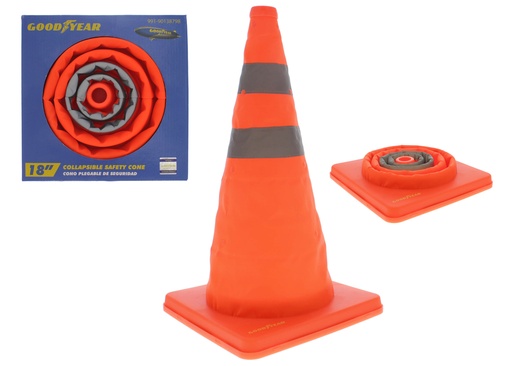 Cono De Seguridad Goodyear 21 Cm Plegable Naranja