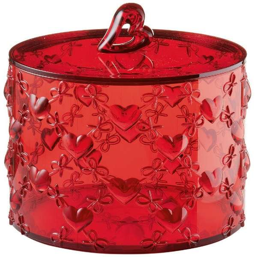 Contenedor Guzzini Love Pequeño Con Tapa Rojo Transparente