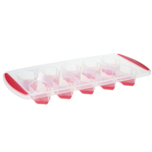 Cubitera Para Hielo Life Art 10 Divisiones De Plastico Forma De Labios Transparente Y Rojo