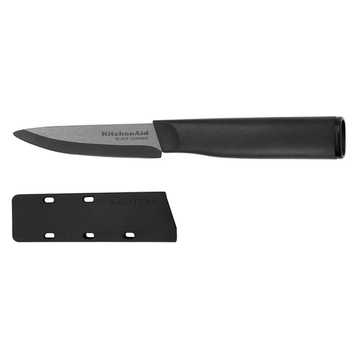 Cuchillo Kitchenaid Clasico De Ceramica 9 Cm Con Funda Negro