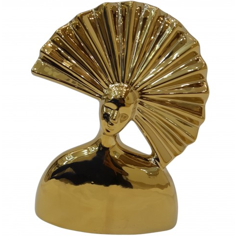 Figura Busto Dama Abstracta Essencials 27 Cm Dorado