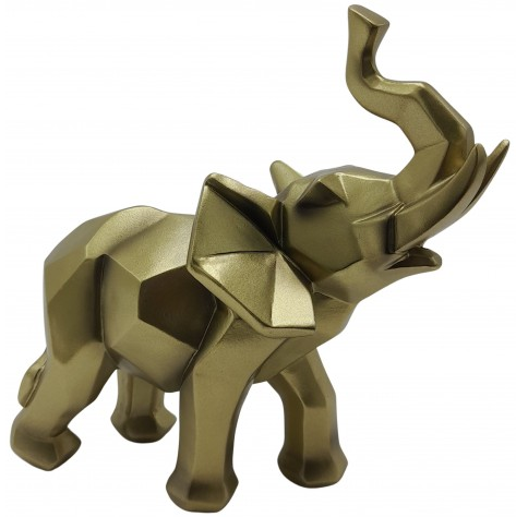 Figura Elefante Low Poly Montefiori 21 Cm Dorado