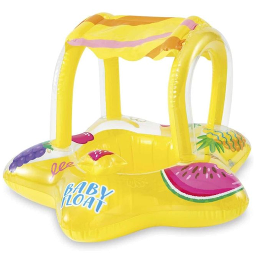 Flotador Inflable Intex Baby Con Techo Amarillo