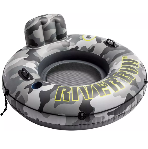Flotador Inflable Intex River Run Camuflaje Gris Y Negro