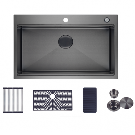 Fregadero Gasco 76 Cm 1 Tina Sobre/Bajo Tope Con Acc Acero