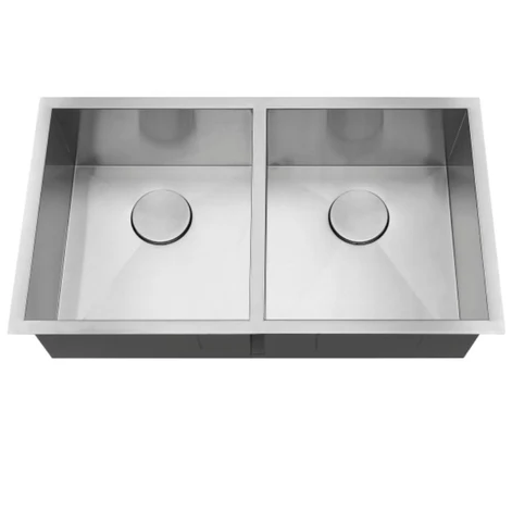 Fregadero Hive 81 Cm 2 Tinas Cuadradas Bajo Tope Acero