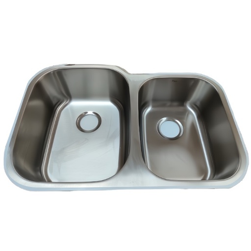 Fregadero Lecappe 82 Cm 2 Tinas Bajo Tope Acero