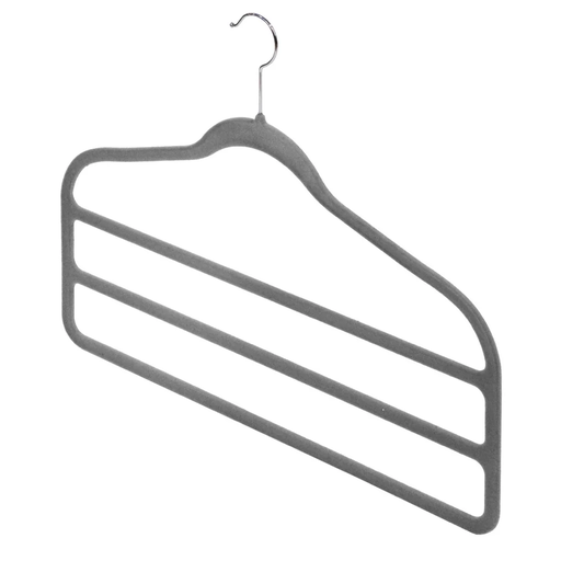 Gancho Para Ropa Kennedy 3 Niveles De Terciopelo Gris