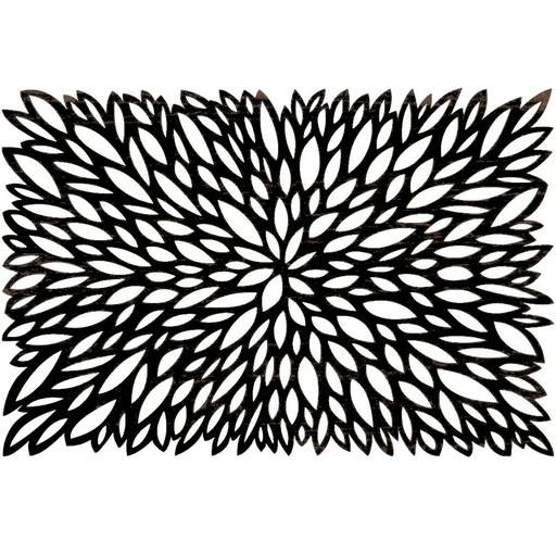 Mantel Individual Soho Diseno De Flor Negro