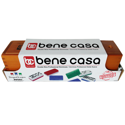 Juego De Domino Benecasa Doble 9 De Alto Brillo Multicolor Con Caja De Madera