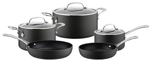 Juego De Ollas Magefesa Gourmet 8 Pzas De Induccion Aluminio Anodizado Negro