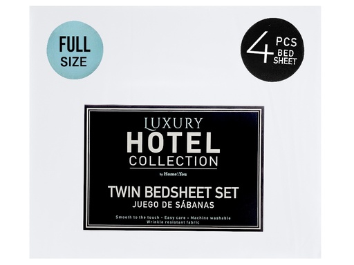 Juego De Sabanas Luxury Full 4 Pzas Blanco