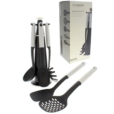 Juego De Utensilios De Cocina De Cocina Casasunco 6 Pzas Negro