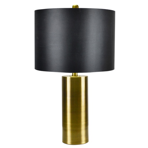 Lampara De Mesa Casabella De Tela Negro Y Dorado