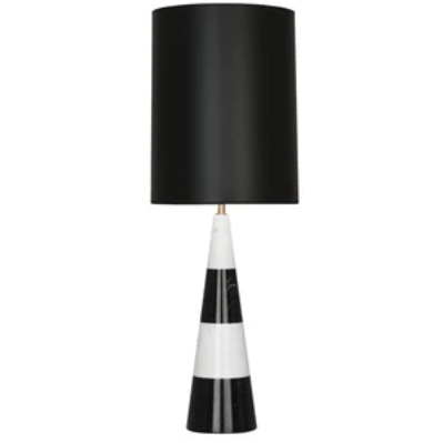 Lampara De Mesa Soho Base Con Forma De Cono Blanco Y Negro
