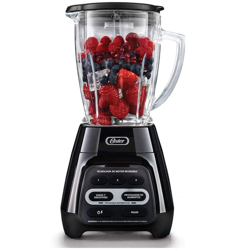 Licuadora Oster 1.5 Lts 3 Vel Motor Reversible Vaso De Vidrio 600W Negro