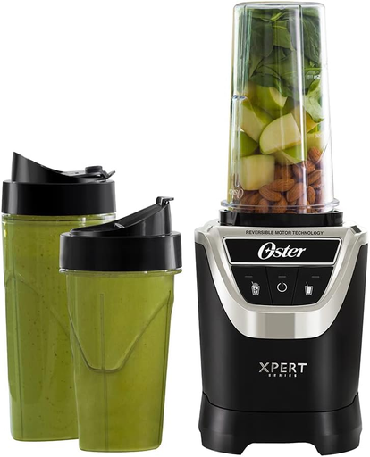 Licuadora Personal Oster Xpert 750 Ml 2 Programas 3 Vasos Motor Reversible 1200W Negro