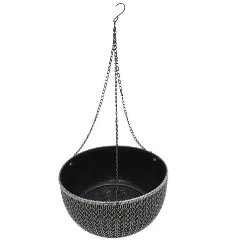 Macetero Colgante Life Art 26x15.5 Cm Negro