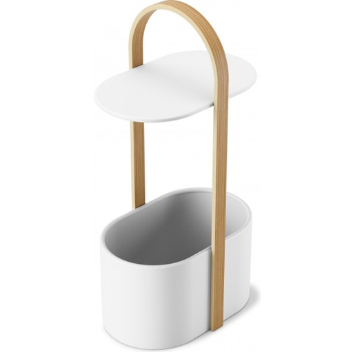 Mesa Auxiliar Umbra Con Almacenamiento Y Gestion De Cables Blanco