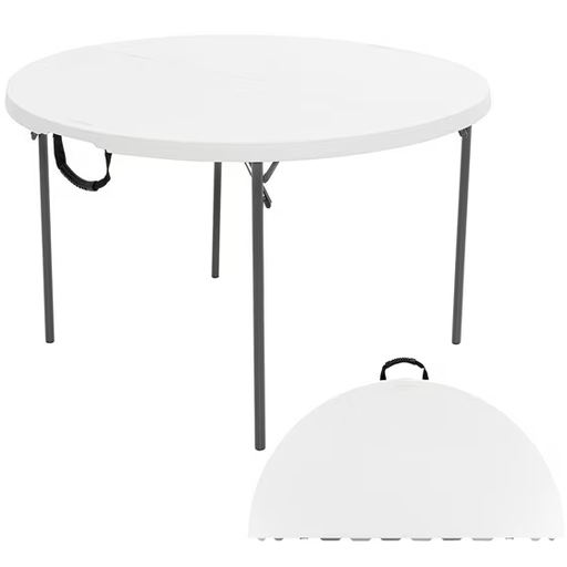 Mesa Plegable Lifetime Redonda 122 Cm Blanco