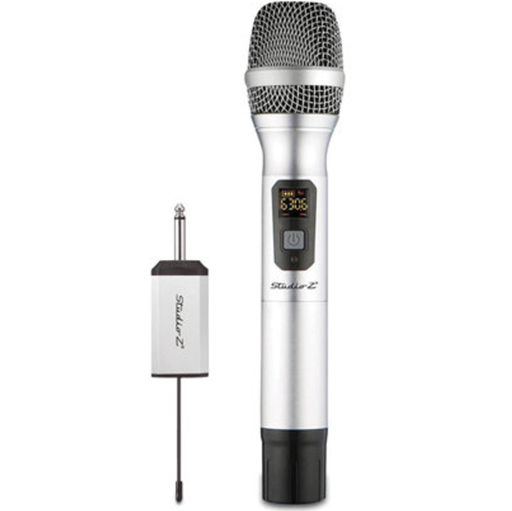 Microfono Studio Z Inalambrico Con Receptor Recargable Plateado