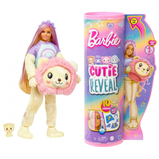 Muñeca Barbie Cutie Reveal Con Disfraz De Peluche Y Acc Sorpresas Multicolor