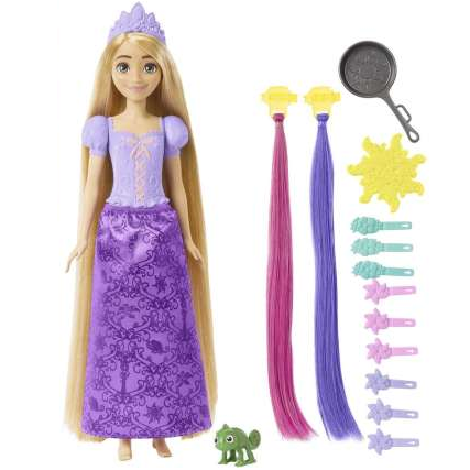 Muñeca Rapunzel Mattel Disney Princesas Cabello De Cuento De Hadas Con Acc Morado