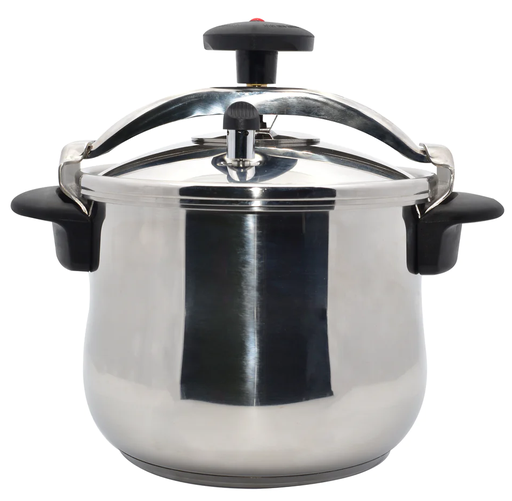 Olla De Presion Magefesa Star Bombeada 6 Lts Con Valvulas Giratoria Y De Presion Y Barra de Seguridad Acero