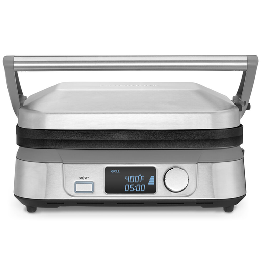 Parrillera Electrica Cuisinart Panini 5 En 1 Antiadeherente Con Placas Reversibles Y Extraibles Acero