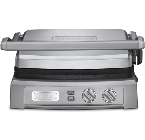 Parrillera Electrica Cuisinart Panini 6 En 1 Antiadherente Con Placas Extraibles Reversibles 1800W Acero