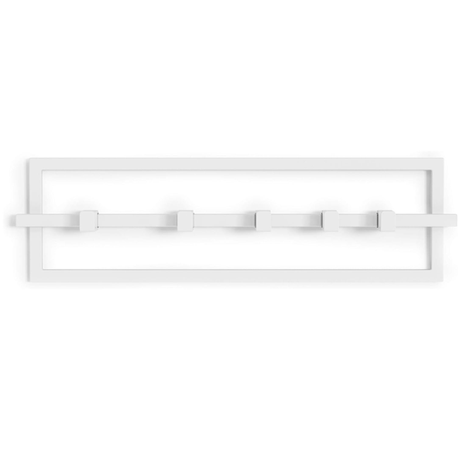 Perchero Umbra Cubiko De Pared Con Ganchos Retractiles Blanco