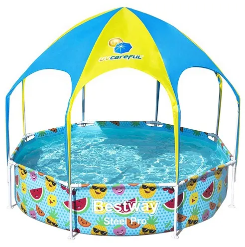 Piscina Armable Redonda Con Toldo Betsway 2.44x51 Cm Multicolor