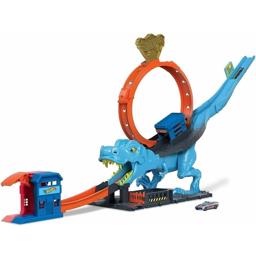 Pista Hot Wheels City Mordida T-Rex Con Carro Multicolor