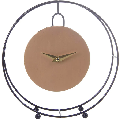 Reloj De Mesa Concepts 24X25 Cm Marron Y Negro