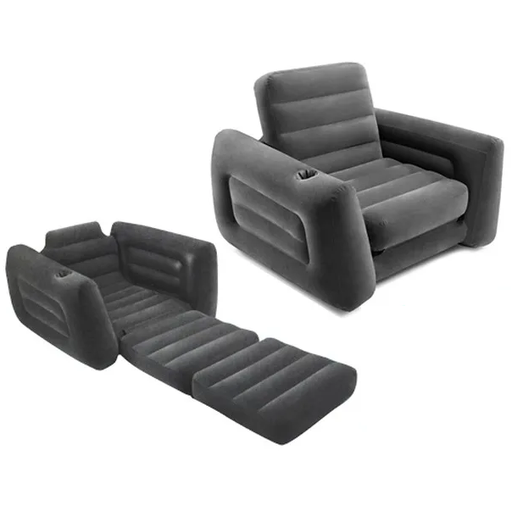 Sillon Cama Inflable Intex 117x224x66 Cm Gris