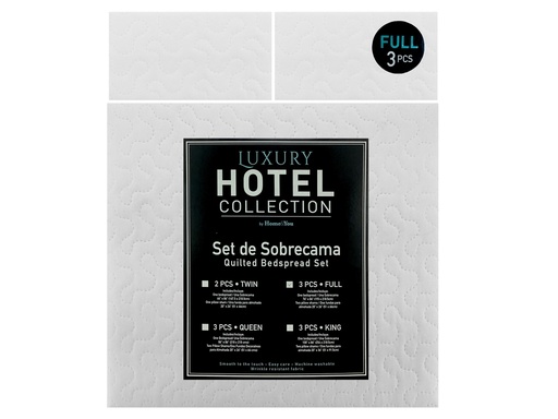 Sobrecama Luxury Full 3 Pzas Blanco