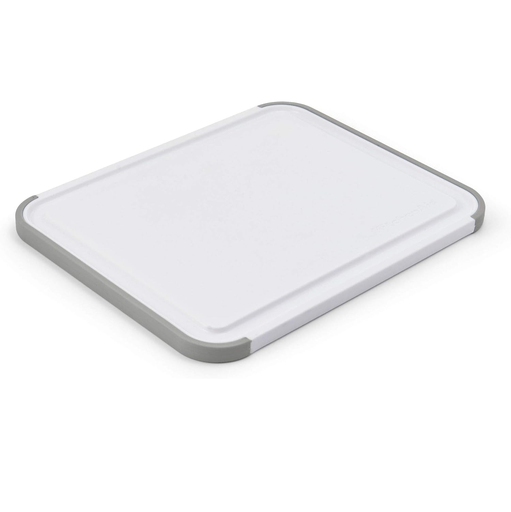 Tabla Para Cortar Kitchenaid De Plastico Con Zanja Perimetral Bordes Antideslizantes Blanco Y Gris