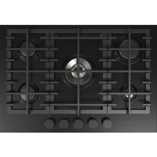 Tope A Gas 75 Cm Fulgor Urbantech Con Perillas Encendido Electrico Quemador De Control Dual Negro Mate