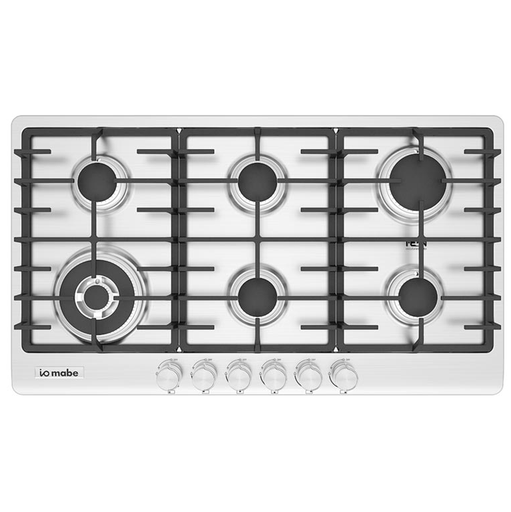 Tope A Gas 90 Cm IO Mabe Con Perillas Quemador Triple Llama Acero