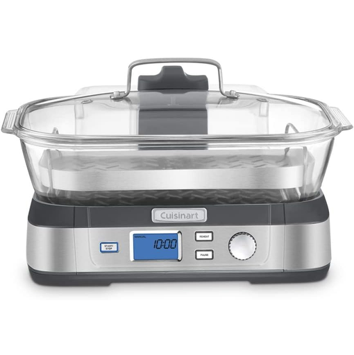 Vaporera De Alimentos Electrica Cuisinart CookFresh Con Olla De Vidrio Ajustes Preprogramados Acero