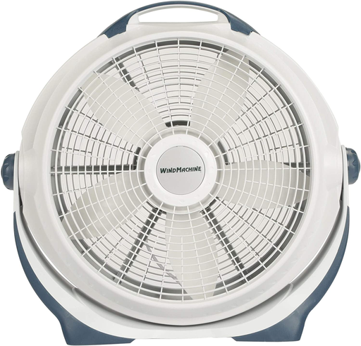 Ventilador De Piso Lasko 50 Cm 3 Vel 5 Aspas Con Asa Portatil Blanco Y Negro