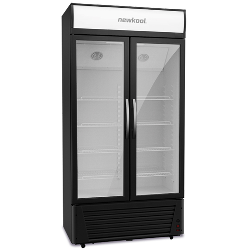 Nevera Exhibidora Vertical Newkool 520 Lts 2 Ptas Negro