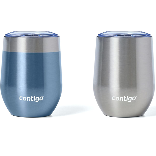 Juego De Termos Contigo River North 355 Ml 2 Pzas Azul Y Acero